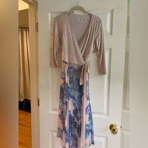 Luxe by seraphine pastel floral wrap maternity dress. Excellent condition.
